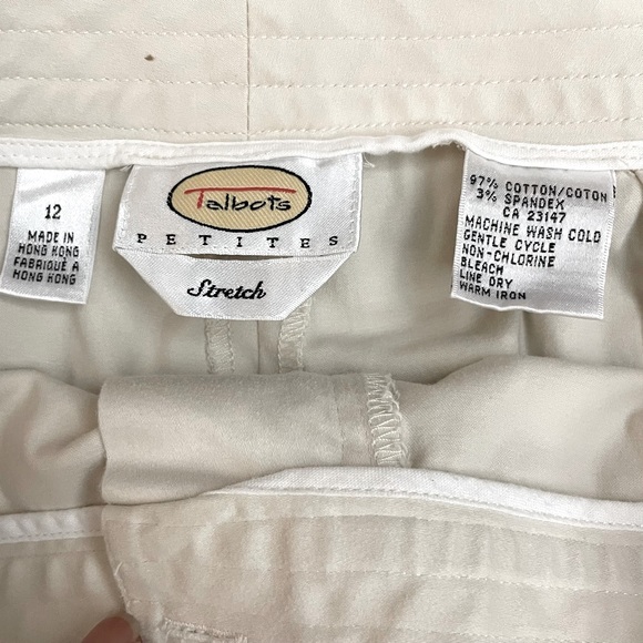 Talbots Petite Stretch Khaki Flat Front Pants Sz 12P - Picture 4 of 8